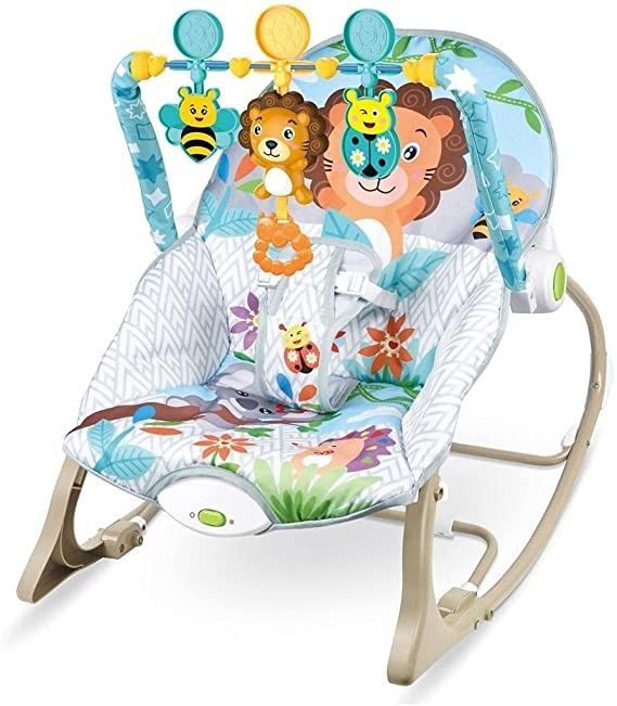 Vista 8 de SILLA MECEDORA CON TOLDILLO - ESTILO: #5 ELEFANTE-AZUL